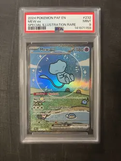 2024 Pokemon S&V Paldean Fates Mew EX SIR 232/091 Bubble Mew PSA 9 Mint - Image 1