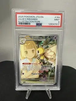Pokemon TCG Journey Together: Lillie's Ribombee 164/159 Illustration - PSA 9 - Image 1