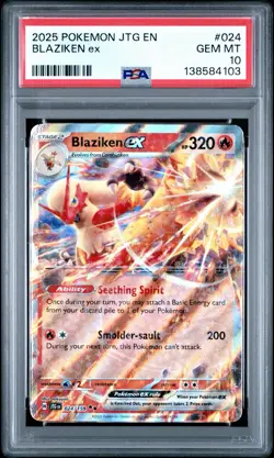 2025 POKEMON JTG EN-JOURNEY TOGETHER #024 BLAZIKEN EX PSA 10 - Image 1