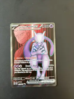 Pokemon TCG Team Rockets Mewtwo EX 213/182 Full Art Destined Rivals English - Image 1