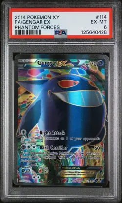 Pokemon TCG Gengar-EX Phantom Forces 114/119 Holo Full Art Ultra Rare PSA 6 - Image 2