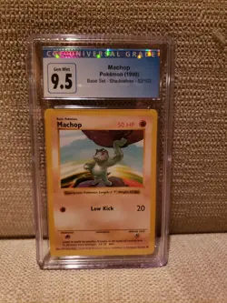 Pokemon Machop Base Set 52/102 Regular Shadowless Common CGC 9.5 / PSA 10 - Image 1