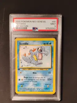 2000 Pokemon Neo Genesis Totodile 1st Edition 80/111 PSA 9 Mint - Image 1
