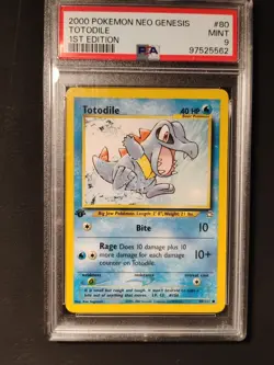 2000 Pokemon Neo Genesis Totodile 1st Edition 80/111 PSA 9 Mint - Image 2