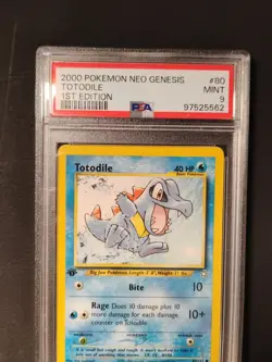 2000 Pokemon Neo Genesis Totodile 1st Edition 80/111 PSA 9 Mint - Image 3