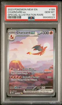 2023 POKEMON MEW EN-151 SPECIAL ILLUSTRATION RARE #199 CHARIZARD EX PSA 10 - Image 1