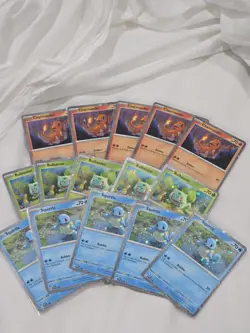 Pokemon S&V 151 Poster Collection Trio Starter Promos x5 Set Cosmic Holo NM - Image 1
