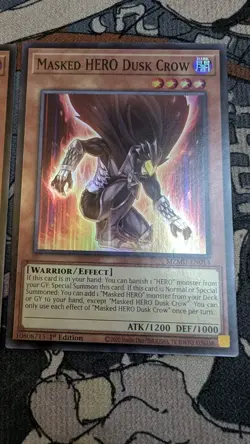 Yugioh! 3x Masked HERO Dusk Crow MZMU-EN014 Super Rare 1st Ed NM - Image 3