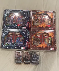 One Piece Illustration Box Vol 5 & 6 - ENG Sealed NEW Lot Of 4 + 3 mini tins - Image 1