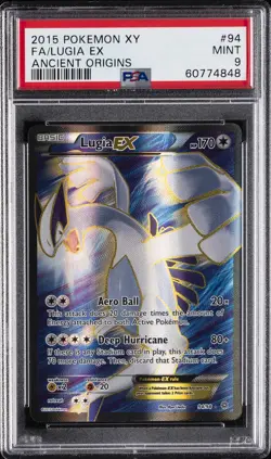 2015 POKEMON XY ANCIENT ORIGINS #94 FULL ART/LUGIA EX PSA 9 - Image 1