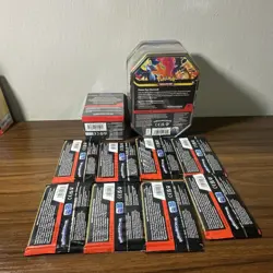 Pokemon TCG Phantasmal Flames Booster Packs Lot (8) with Sealed Tin & Box - Image 2
