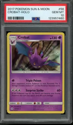 PSA 10 - Crobat #56 Pokemon Sun & Moon Base Set Holo - Pop 14 - Image 3