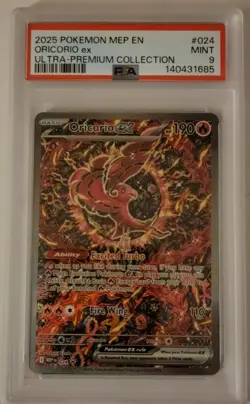 2025 POKEMON MEP EN-ME BLACK STAR PROMO #024 ORICORIO EX PSA 9 Ships ASAP - Image 1