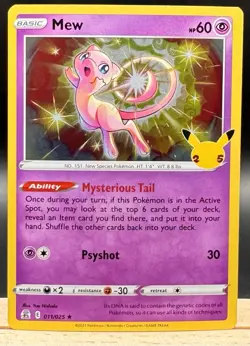 Mew 011/025 Holo Rare Celebrations Pokemon TCG NM - Image 1