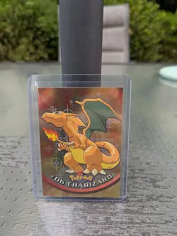 Silver Foil-Pokeball Pattern | Black Logo | Pokemon 1999 Topps TV | Charizard #6 - Image 1