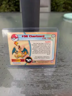 Silver Foil-Pokeball Pattern | Black Logo | Pokemon 1999 Topps TV | Charizard #6 - Image 2