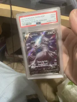 2022 Pokemon SWSH229 Black Star Promo FULL ART/MEWTWO V POKEMON GO PSA Mint 9 - Image 1