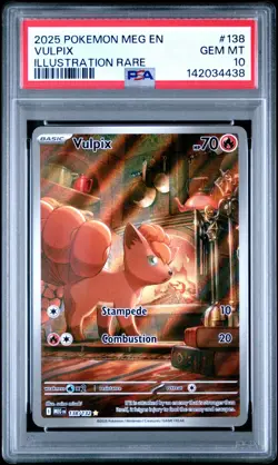2025 POKEMON MEG EN-MEGA EVOLUTION ILLUSTRATION RARE #138 VULPIX PSA 10 - Image 1