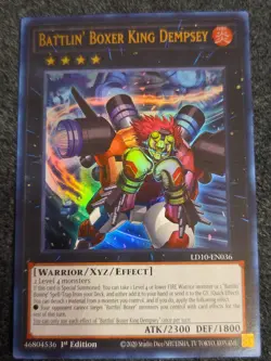 Yu-Gi-Oh! - Battlin' Boxer King Dempsey - Ultra Rare LD10-EN036 - 1st Ed. Unplyd - Image 1