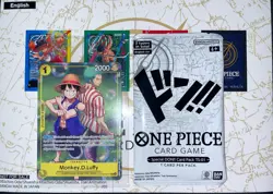 One Piece TCG Monkey.D.Luffy OP10-111 Promo + Sticker Sheet + Promo Pack - Image 1