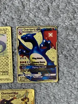 Set of 5 Charizard Gold Foil Fan Art Display Cards NM! - Image 4