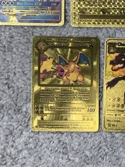 Set of 5 Charizard Gold Foil Fan Art Display Cards NM! - Image 5