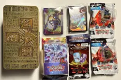 Yugioh Lot (10) - Collectors Tin, Sleeves, Card Box, Dog Tag, Graded + More - Image 1