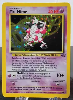 Pokemon Card Mr. Mime Holographic 1999 Jungle Set No. 6/64 NM WoTC - Image 1