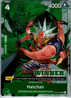 Hatchan (Winner Pack Vol. 6) OP03-033 English One Piece Promotion Cards - NM - Image 1