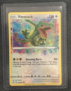 Rayquaza Amazing Rare Holo Pokemon TCG Card 138/185 Vivid Voltage Basic - Image 1