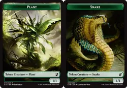 x4 Plant Token // Snake Token T MTG Commander 2019 M/NM, English - Image 1