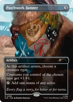 NM MTG FOIL PATCHWORK BANNER SECRET LAIR FALLOUT GREET THE DOG - Image 1