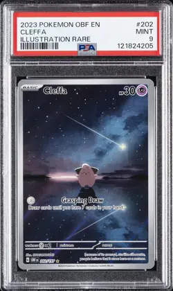 2023 POKEMON OBF EN-OBSIDIAN FLAMES ILLUSTRATION RARE #202 CLEFFA PSA 9 - Image 1