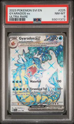 2023 POKEMON SVI EN-SCARLET & VIOLET ULTRA RARE #225 GYARADOS EX PSA 8 - Image 1