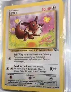 Pokemon TCG Eevee 51/64 – Jungle WOTC 1999 Vintage Common - Image 1