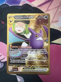 Team Rockets Crobat EX SV Destined Rivals Hyper Rare Gold 242/182 NM Pokemon TCG - Image 1
