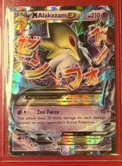 POKEMON M ALAKAZAM EX 26/124 FULL ART HOLO ULTRA RARE HP 210 ZEN FORCE - Image 1