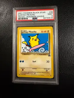 Pokemon League Black Star Promo #28 - Surfing Pikachu - MINT - PSA 9! - Image 2