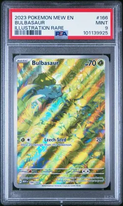 2023 Pokemon SV:151 Illustration Rare Bulbasaur 166/165 PSA 9 - Image 1