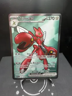 Pokemon TCG SV Temporal Forces Scizor EX 195/162 Full Art Ultra Rare NM! - Image 1