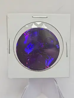 Pokemon Collection Small Flip Coin Token Mewtwo Purple CRACKED ICE - Image 1