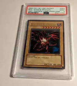YUGIOH! PSA 9 2003 Red-Eyes B. Dragon JMP-002 Ultra Rare. reListed - Image 1