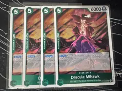 Dracule Mihawk OP10-029 Rare x4 PLAYSET ONE PIECE TCG OP10 ENGLISH NM/M - Image 1