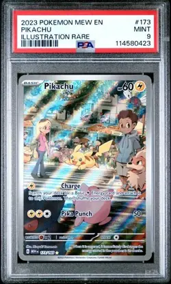 2023 POKEMON MEW EN-151 ILLUSTRATION RARE #173 PIKACHU PSA 9 - Image 1