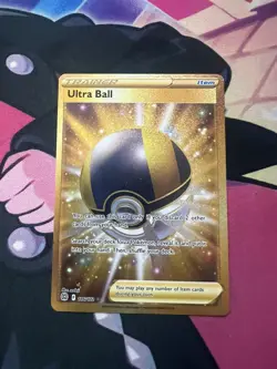 Pokemon TCG Ultra Ball 186/172 SWSH Brilliant Stars Secret Rare Gold NM - Image 1
