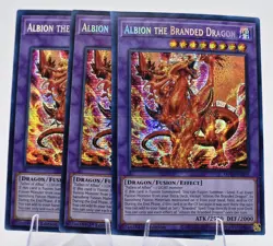 3x Albion The Branded Dragon MP22-EN076 ( Prismatic Secret Rare ) NM YuGiOh! - Image 1