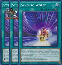 Yugioh! 3x Synchro World MP24-EN372 Common 1st Ed NM - Image 1