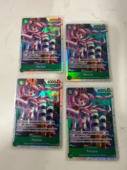 One Piece CCG Perona The Azure Sea's Seven SR Foil OP14-033 NM play set x4 - Image 1