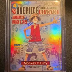 One Piece TCG Monkey.D.Luffy (055) College Basketball US Voyage P-055 NEAR MINT - Image 1