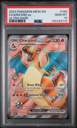 Pokemon TCG Charizard EX Scarlet & Violet Holo Ultra Rare Card 183/165 PSA 10 GM - Image 1